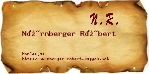 Nürnberger Róbert névjegykártya