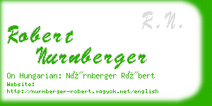 robert nurnberger business card